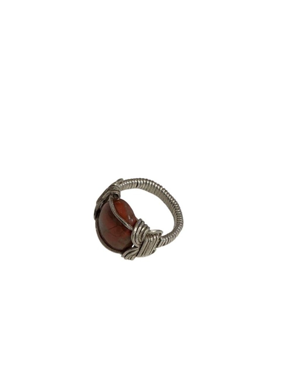 Wire Wrapped Agate Ring Size 7.75 Handmade Jewelry - Picture 4 of 8